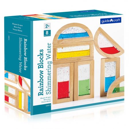 Rainbow Blocks, cu lichid colorat si sclipici, Guidecraft, 2-8 ani [4]