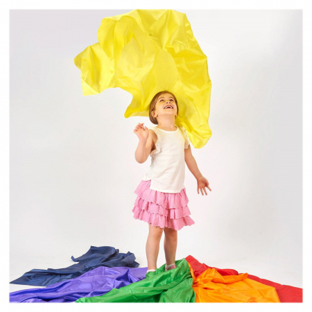 Rainbow Habutae, set 7 bucati de material colorat, TickiT, 3+ ani [1]