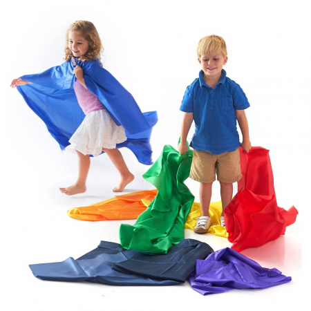 Rainbow Habutae, set 7 bucati de material colorat, TickiT, 3+ ani [2]