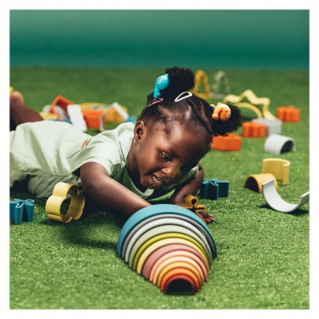 Rainbow, joc montessori de stivuire, 12 buc, nature [1]