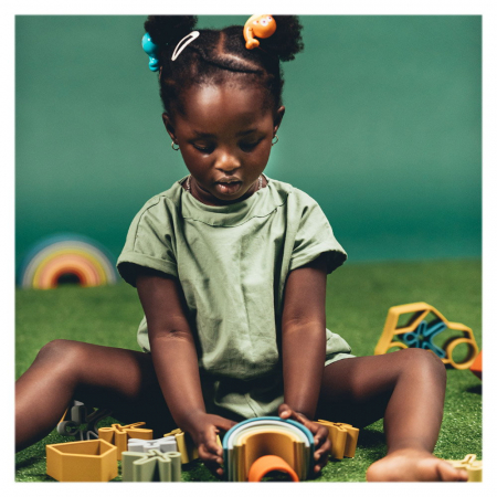 Rainbow, joc montessori de stivuire, 12 buc, nature [2]