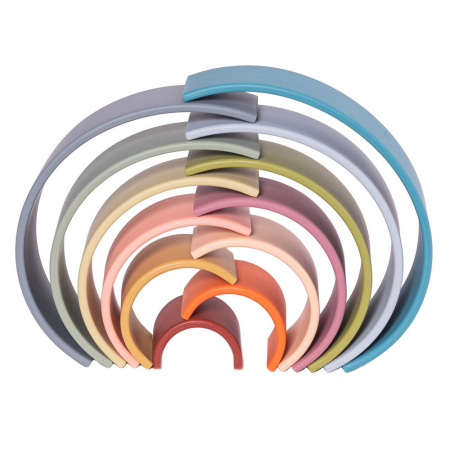 Rainbow, joc montessori de stivuire, 12 buc, nature [3]
