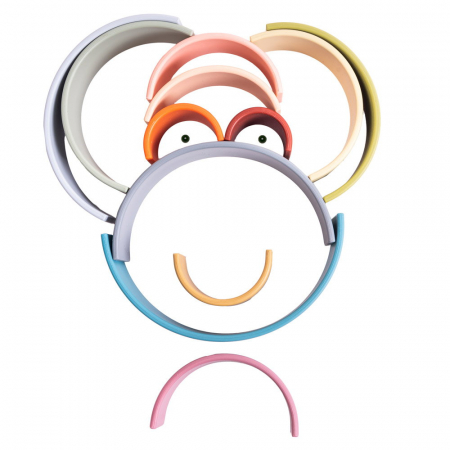 Rainbow, joc montessori de stivuire, 12 buc, nature [5]