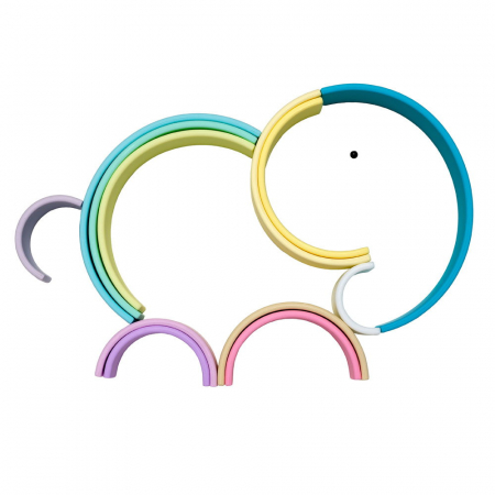 Rainbow, joc montessori de stivuire, 12 buc, nordic, 0-5 ani [5]