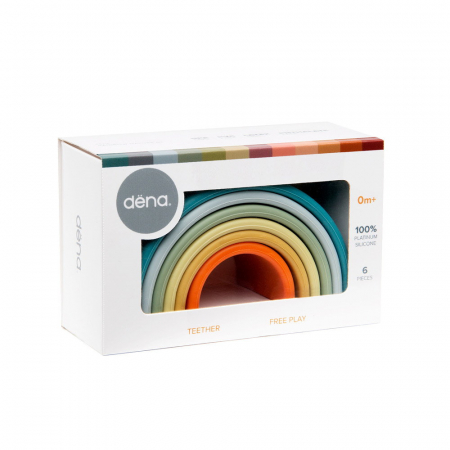 Rainbow, joc montessori de stivuire, 6 piese, nature, 0-5 ani [7]