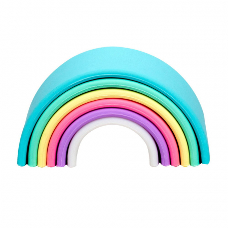 Jucării Montessori si Activități - Rainbow, joc montessori de stivuire, 6 piese, nordic, 0-5 ani