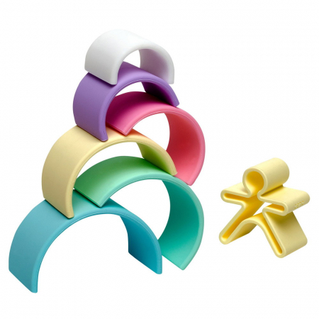 Rainbow, joc montessori de stivuire, 6 piese, nordic, 0-5 ani [5]