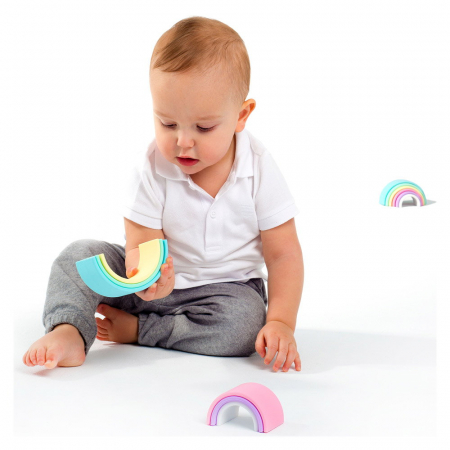 Rainbow, joc montessori de stivuire, 6 piese, nordic, 0-5 ani [2]