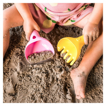 Jucării nisip, plajă și grădină - Raki, set pentru plaja si gradina, roz, Quut Toys, 2-8 ani