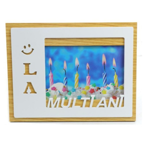 Casă, gradină și bricolaj - Rama foto, MDF, 10x15cm, No.R-03, mesaj "La Multi Ani"