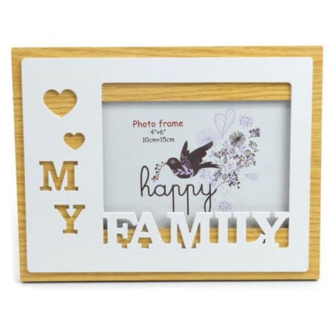 Casă, gradină și bricolaj - Rama foto, MDF, 10x15cm, No.R-07, mesaj "My Family"