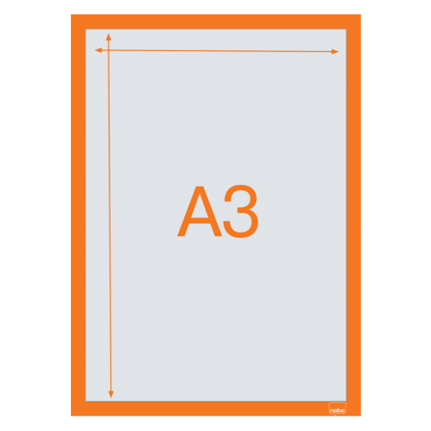 Rama magnetica autoadeziva a3 portocalie 2/set nobo [2]