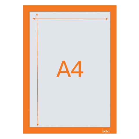 Rama magnetica autoadeziva a4 portocalie 2/set nobo [3]