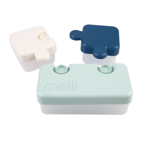Recipient hrana bebe model puzzle, melii luxe, bleumarin ivoire menta [3]