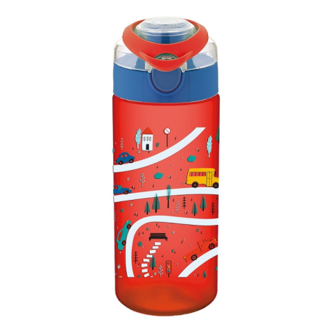Recipient scolar Noki T-0108, 500ml, pentru lichide, diverse culori, push si capac protectie [1]