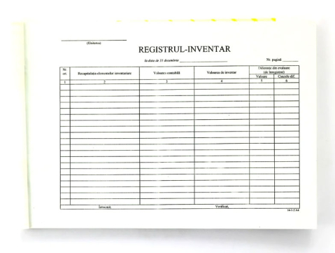 Birotică și Papetărie - Registru inventar orizontal 31 decembrie