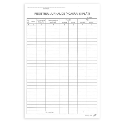 Birotică și Papetărie - Registru jurnal de incasari si plati