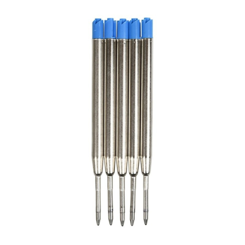Rechizite Școlare - Rezerva pix cu bila Office-Cover tip Parker 424, metalic, 1.0mm, albastru, blister 5 buc