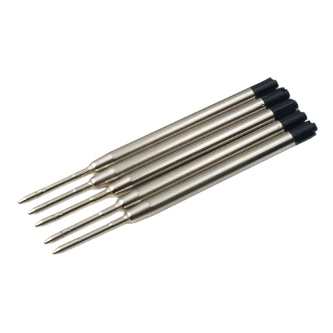 Rechizite Școlare - Rezerva pix cu bila Office-Cover tip Parker, metalic, 1.0mm, negru, blister 5 buc
