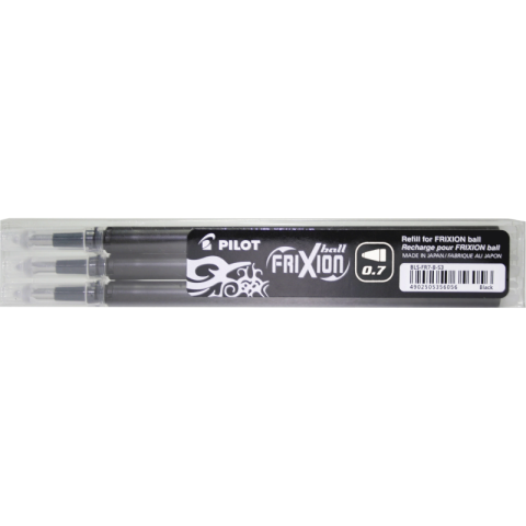 Rezerva roller Pilot Frixion BLS-FR7-B-S3, plastic, 0.7mm Fine, negru, set 3 buc [1]