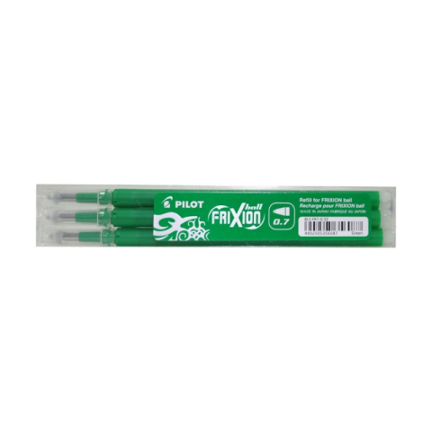 Rezerve, Mine si Patron Cerneala - Rezerva roller Pilot Frixion BLS-FR7-G-S3, plastic, 0.7mm Fine, verde, set 3 buc