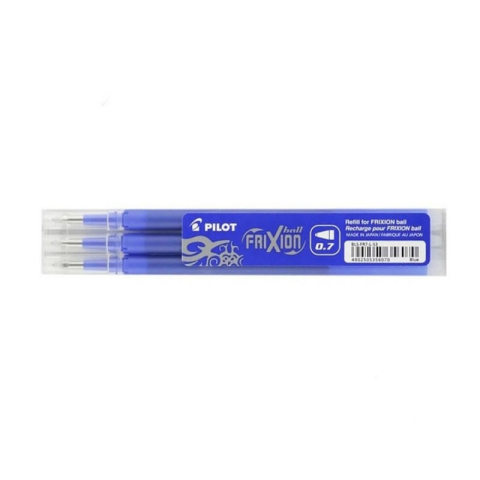 Rezerve Pixuri, Mine si Patroane de Cerneala - Rezerva roller Pilot Frixion BLS-FR7-L-S3-E, plastic, 0.7mm Fine, albastru, set 3 buc