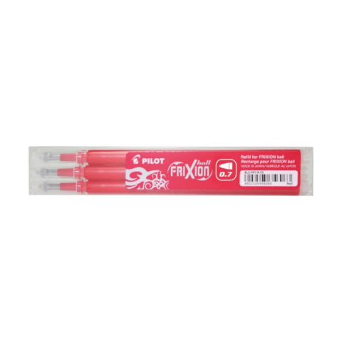 Rezerve, Mine si Patron Cerneala - Rezerva roller Pilot Frixion BLS-FR7-R-S3, plastic, 0.7mm Fine, rosu, set 3 buc