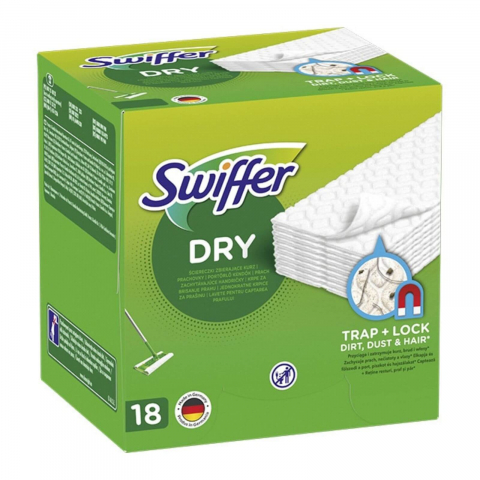 Curatenie, intretinere casa - Rezerva uscata mop SWIFFER Dry, 15 cm, 18 bucati