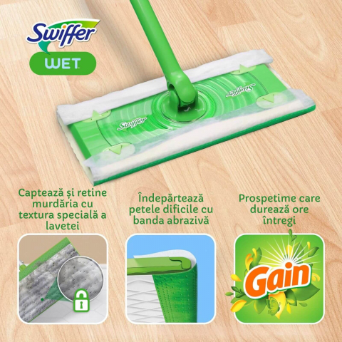 Rezerve lavete umede Swiffer Sweeper 10 buc, pentru mop plat si podele curate [2]