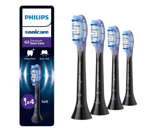 Ingrijire personala & Cosmetice - Rezerve philips sonicare gum care hx9054/88, pachet de 4 capete de periere, standard, click-on, sincronizarea modurilor brushsync, negru, l x a x i (mm) 60x25.7x230.5