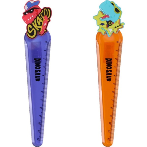 Instrumente de Geometrie: Rigle, Echere, Compasuri si Truse - Rigla 13 cm Nebulo Dino figurina