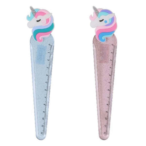 Instrumente de Geometrie: Rigle, Echere, Compasuri si Truse - Rigla 13cm Nebulo Unicorn figurina