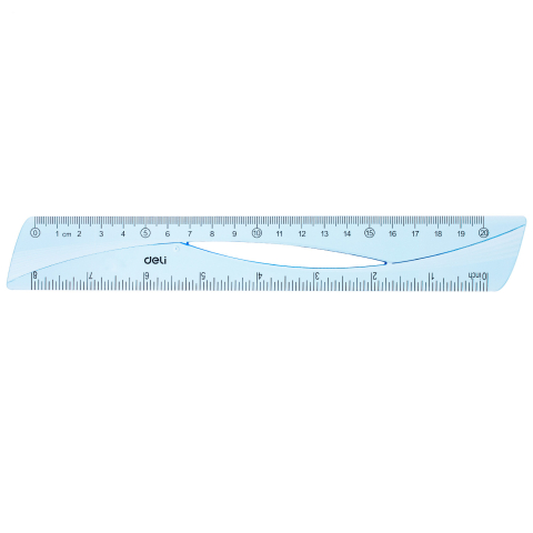 Rechizite Școlare - Rigla 20cm albastra transparenta deli