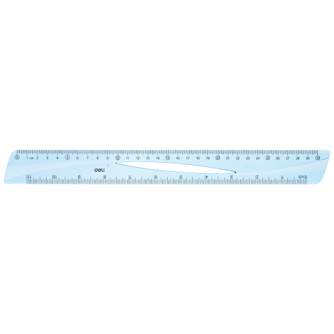 Rechizite Școlare - Rigla 30cm albastra transparenta deli