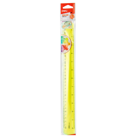 Rechizite Școlare - Rigla 30cm transparenta color pioneer deli