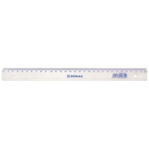 Instrumente de Geometrie: Rigle, Echere, Compasuri si Truse - Rigla din plastic DONAU 30 cm transparent  500/bax