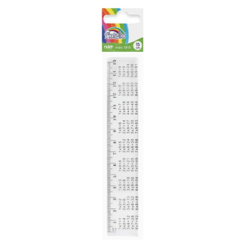 Instrumente de Geometrie: Rigle, Echere, Compasuri si Truse - Rigla Fiorello GR-15 / 130-1990, 15cm, plastic, cu tabla inmultirii