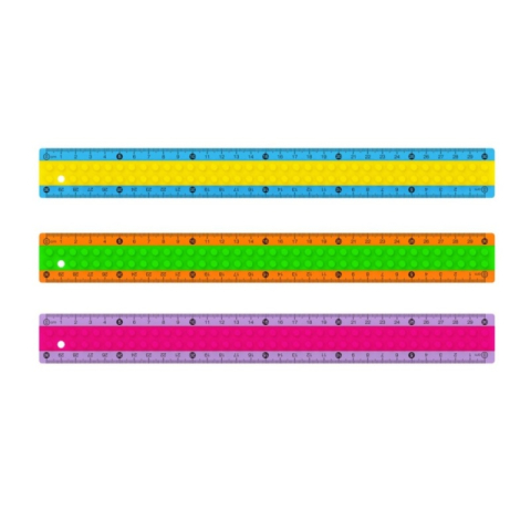 Instrumente de Geometrie: Rigle, Echere, Compasuri si Truse - Rigla Keyroad Soft Touch KR972609, 30cm, plastic, bicolora