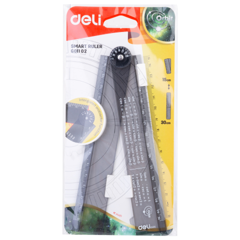 Rechizite Școlare - Rigla smart pliabila 30 cm neagra transparenta deli