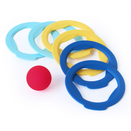 Jucării nisip, plajă și grădină - Ringo, set 6 inele cu mingiuta, Quut Toys, 2-8 ani