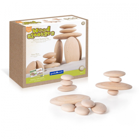Jucării și Jocuri pentru copii - River Stones joc de stivuit cu carduri, Guidecraft, 2-9 ani