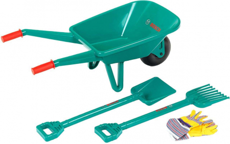Set joacă grădinărit - Roaba si ustensile pentru gradina BOSCH, Jucarie