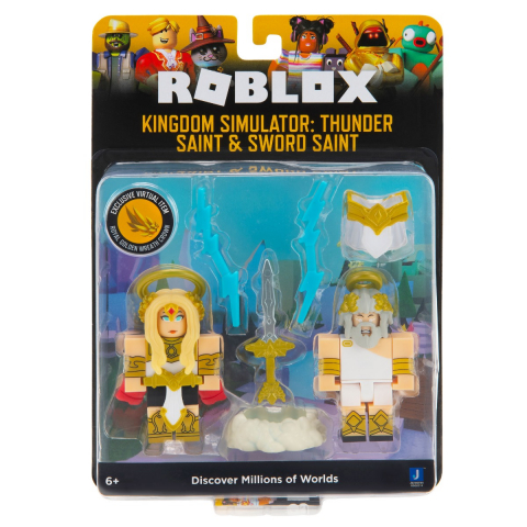 Jucării și Jocuri pentru copii - Roblox Celebrity - Pachet cu 2 figurine, Kingdom Simulator: Thunder Saint & Sword Saint varsta 5-7 ani ,7-9 ani, Baieti