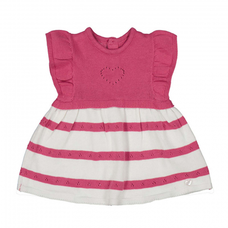 Rochie pentru bebe fete, inchidere cu nasturi, bumbac, Roz [2]