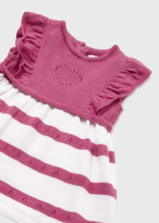 Lichidare stoc - Totul la 9.90 Lei - Rochie pentru bebe fete, inchidere cu nasturi, bumbac, Roz