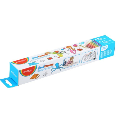 Rechizite Școlare - Rola autocolant de perete Keyroad Ocean Discovery KR972144, 206x30cm, + 8 creioane cerate