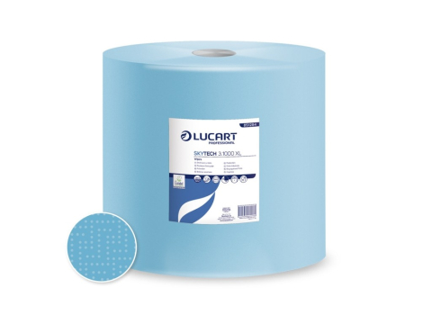Curatenie, intretinere casa - Rola hartie industriala Lucart SKYTECH 3.1000 XL, 3 str, albastra, 360 m/rola