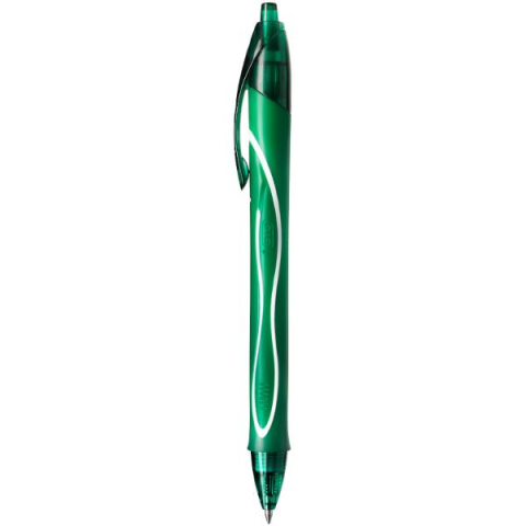 Roller 0.7 mm semi-gel cu mecanism verde quick-dry bic [1]
