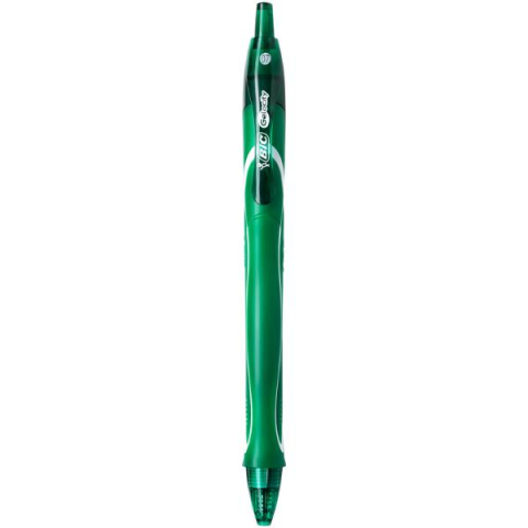 Birotică și Papetărie - Roller 0.7 mm semi-gel cu mecanism verde quick-dry bic