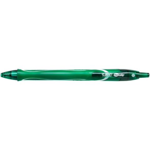 Roller 0.7 mm semi-gel cu mecanism verde quick-dry bic [2]